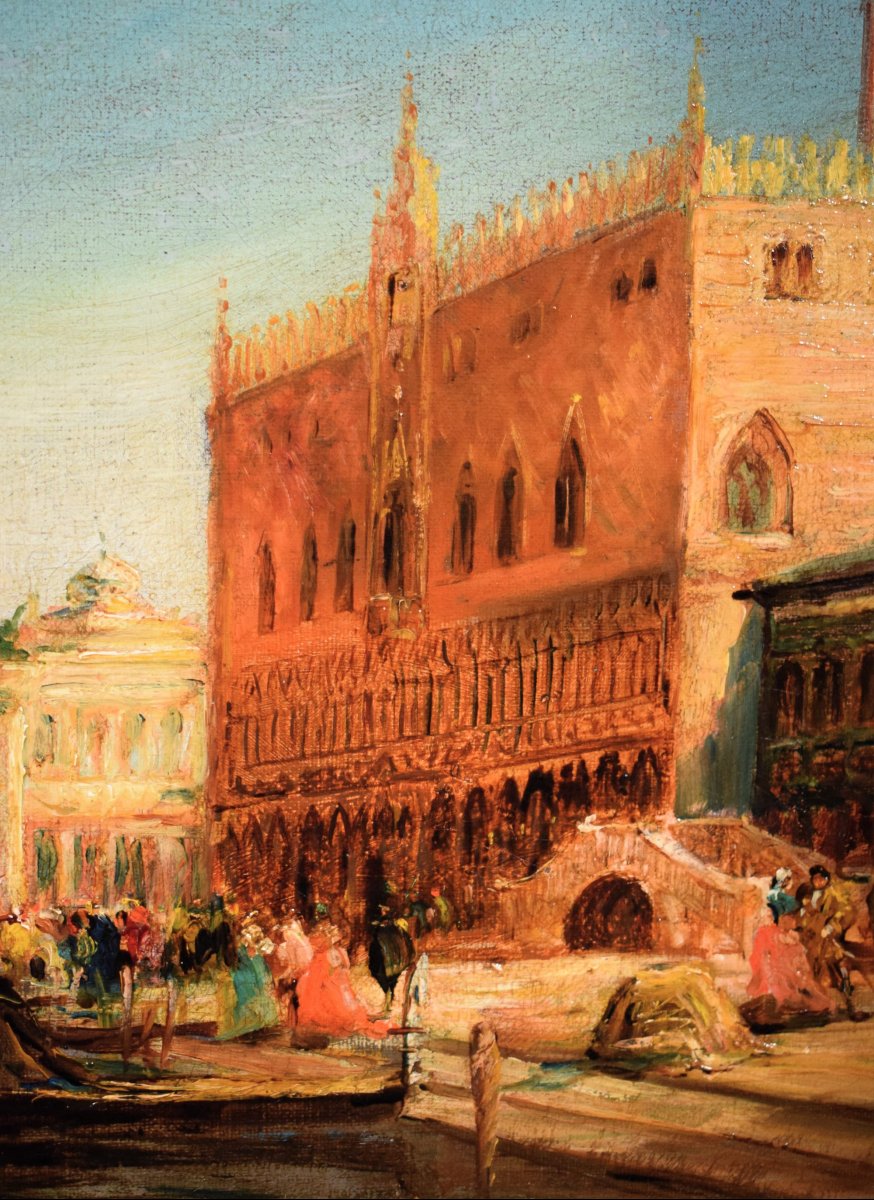 Venezia, Il Bacino di San Marco - Entourage di Félix Ziem (Beaune 1821 Parigi 1911)-photo-2