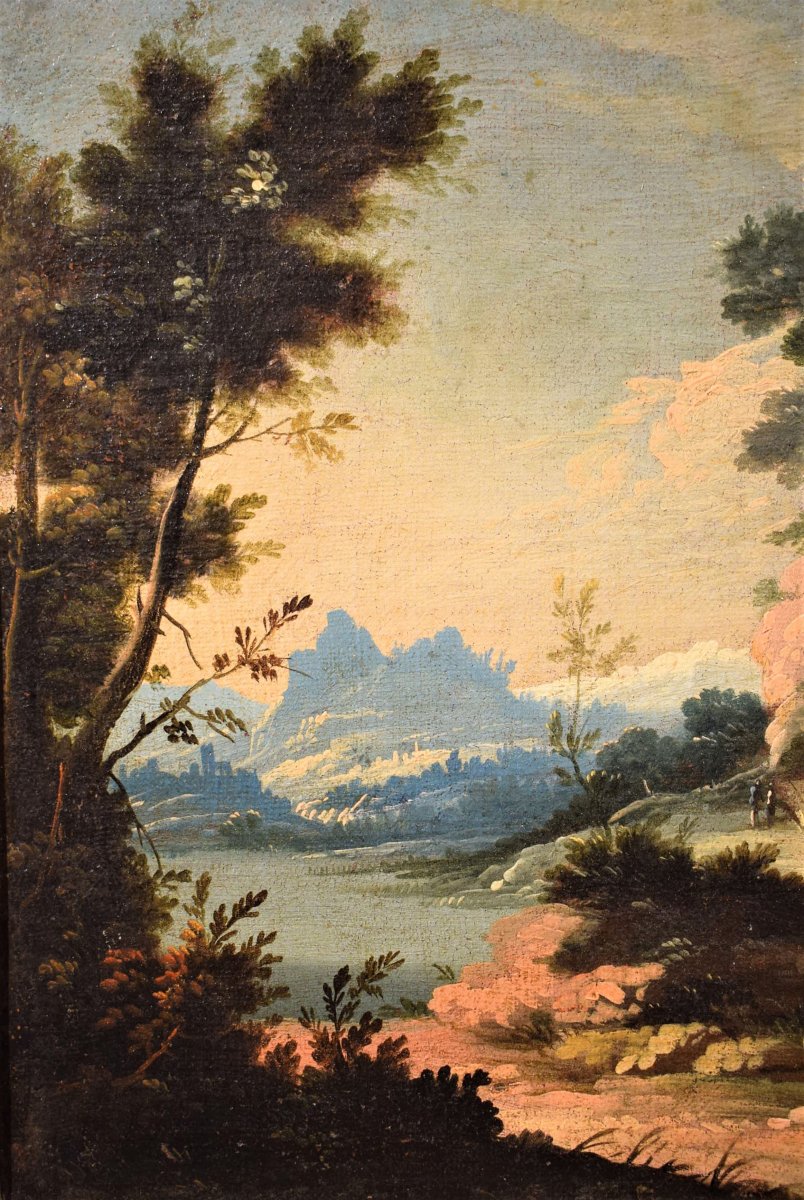 Coppia di Paesaggi veneti - Pietro Antonio Domenichini (1699-1743)-photo-3