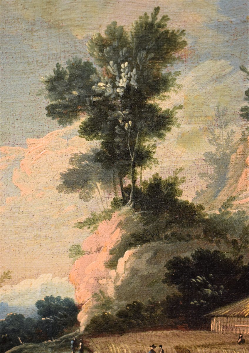 Coppia di Paesaggi veneti - Pietro Antonio Domenichini (1699-1743)-photo-1