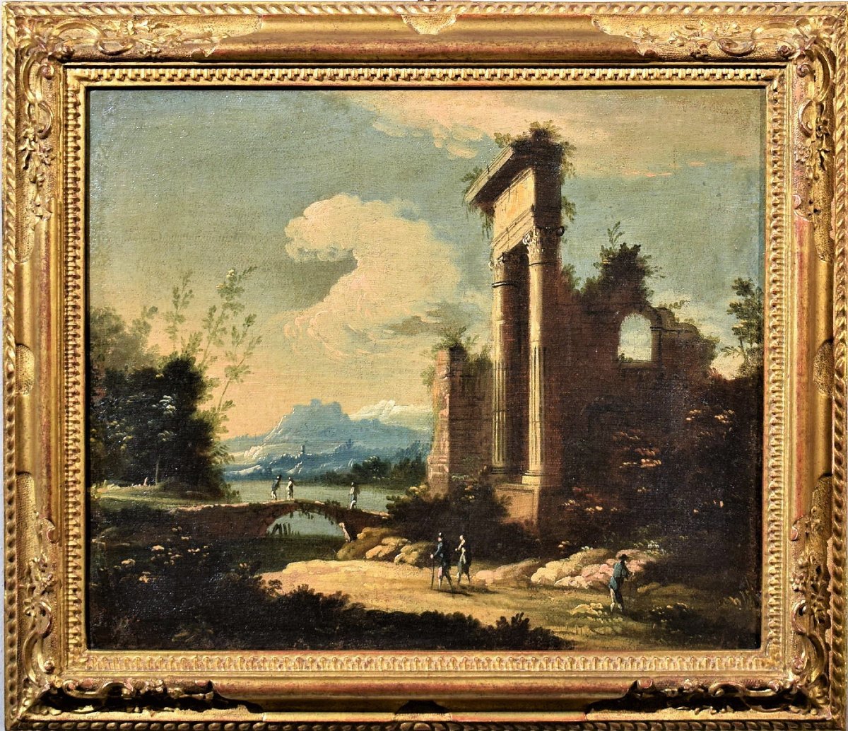 Coppia di Paesaggi veneti - Pietro Antonio Domenichini (1699-1743)-photo-3