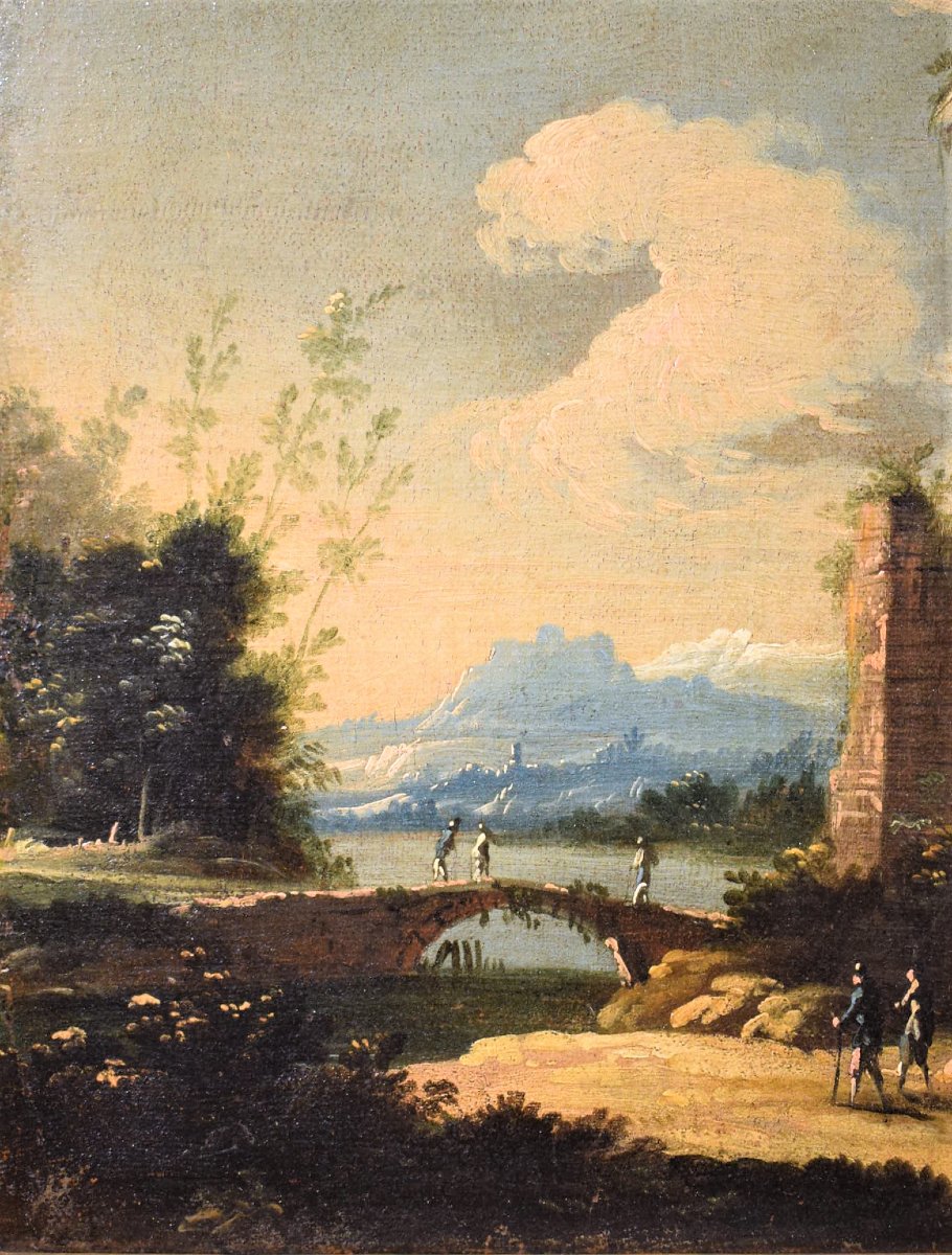 Coppia di Paesaggi veneti - Pietro Antonio Domenichini (1699-1743)-photo-4