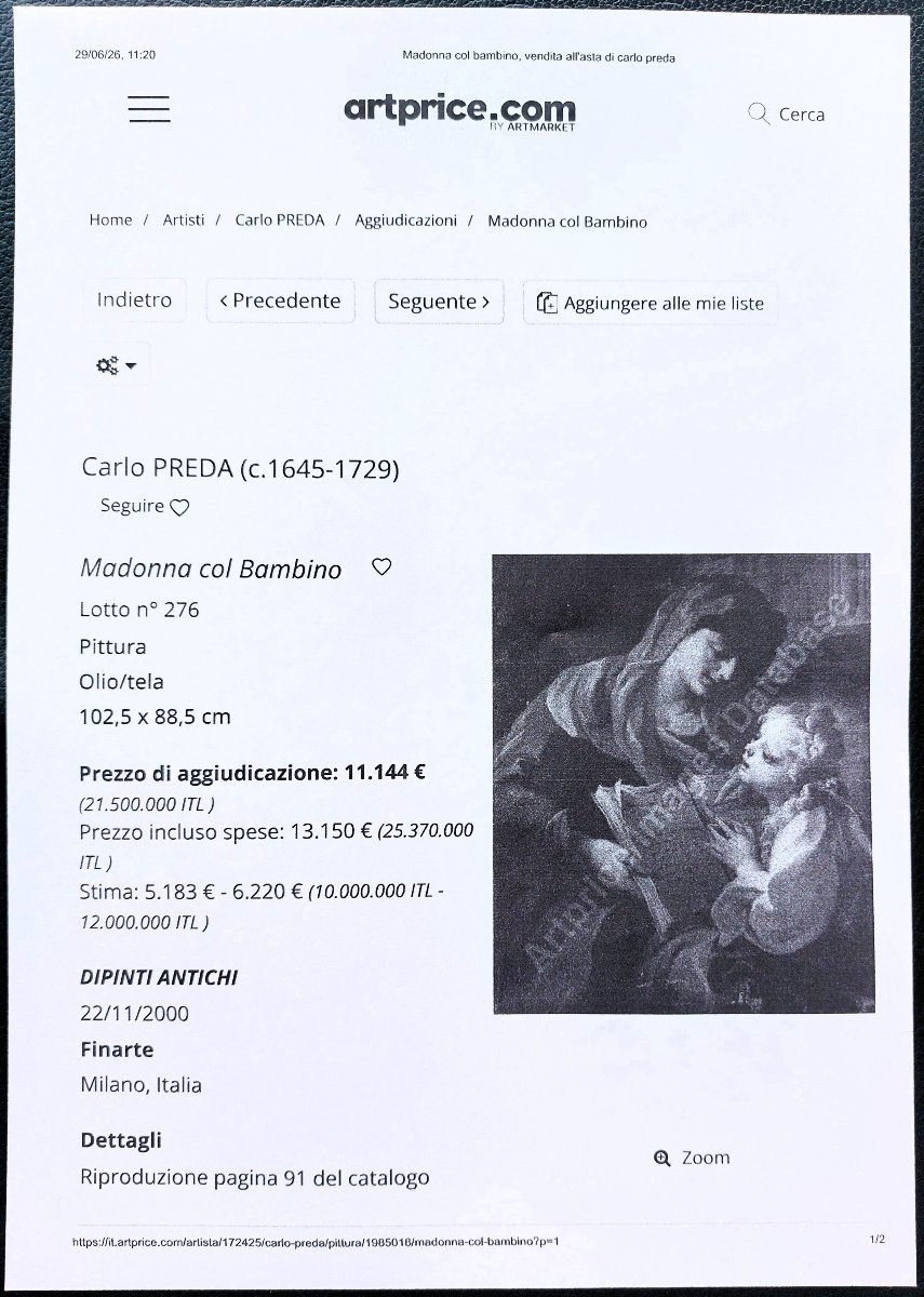 L' Educazione della Vergine - Carlo Preda (Milano, 1652 - 1729)-photo-8