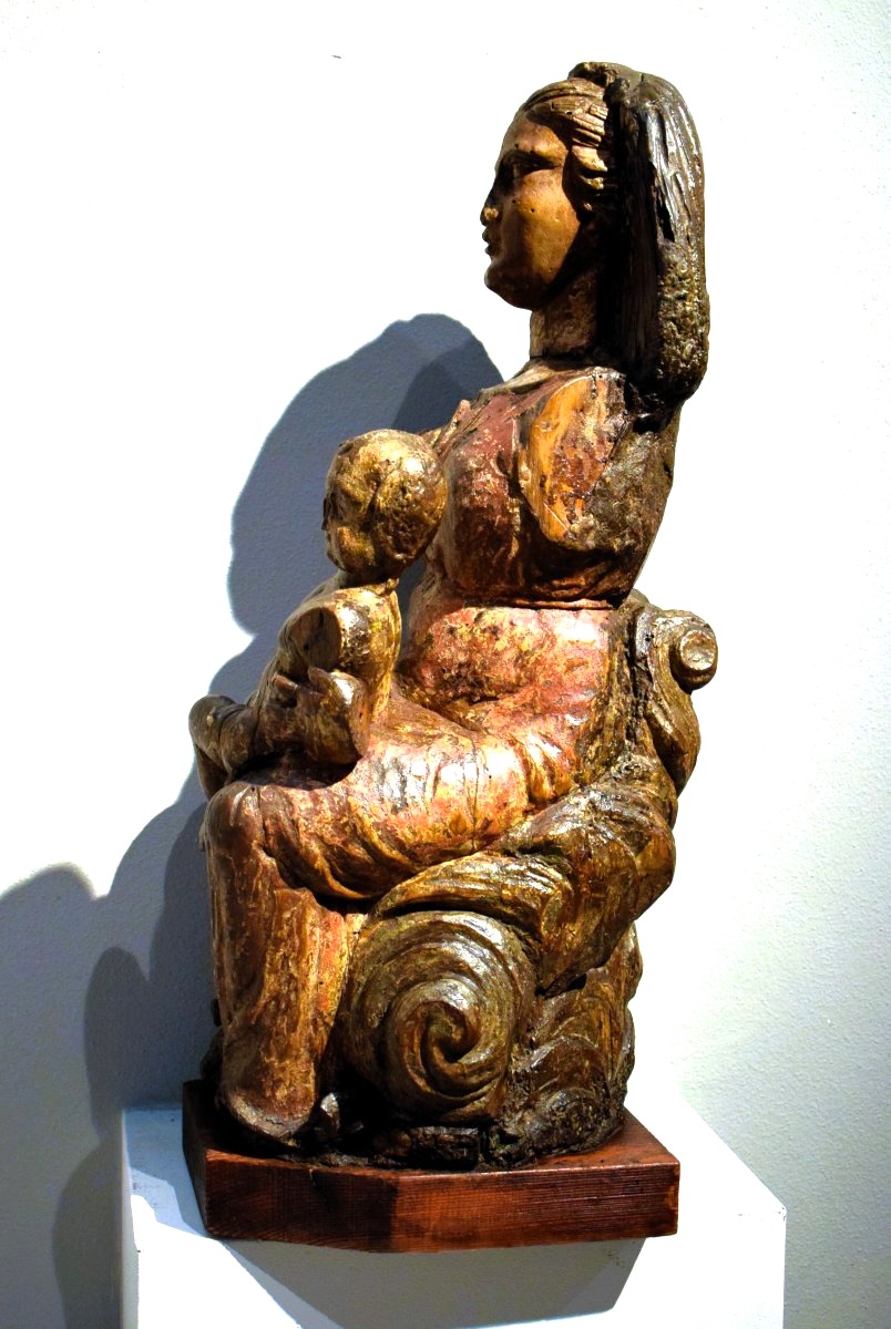La Vergine del Latte -  Scultura lignea Medioevale  - Nord-Italia, XIV secolo-photo-1