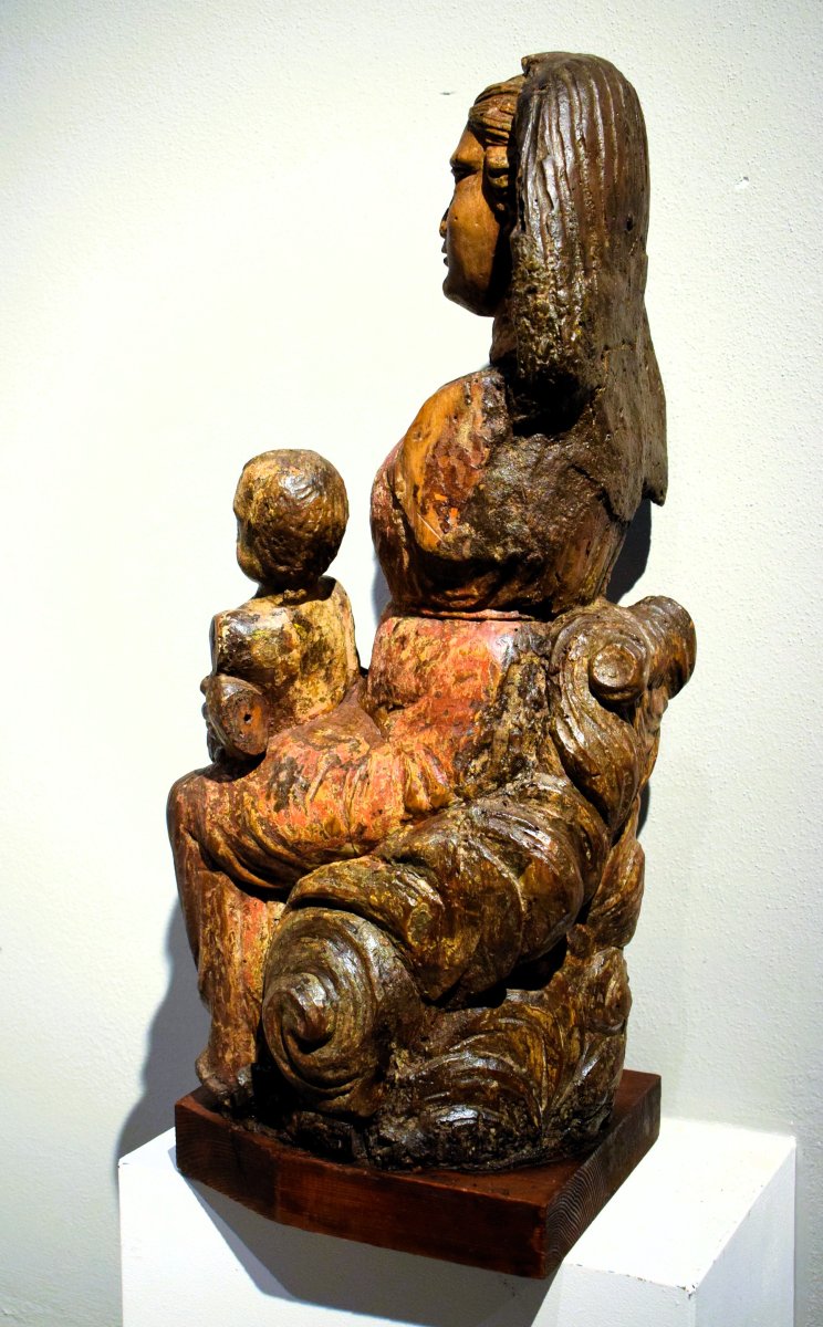 La Vergine del Latte -  Scultura lignea Medioevale  - Nord-Italia, XIV secolo-photo-2