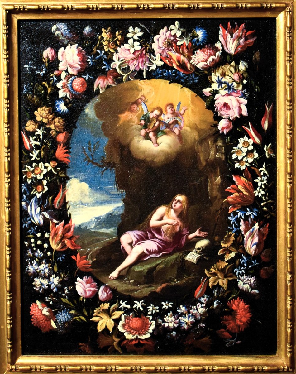 Maria Maddalena in una Ghirlanda di fiori - Mario Nuzzi (1603-1673)-photo-2