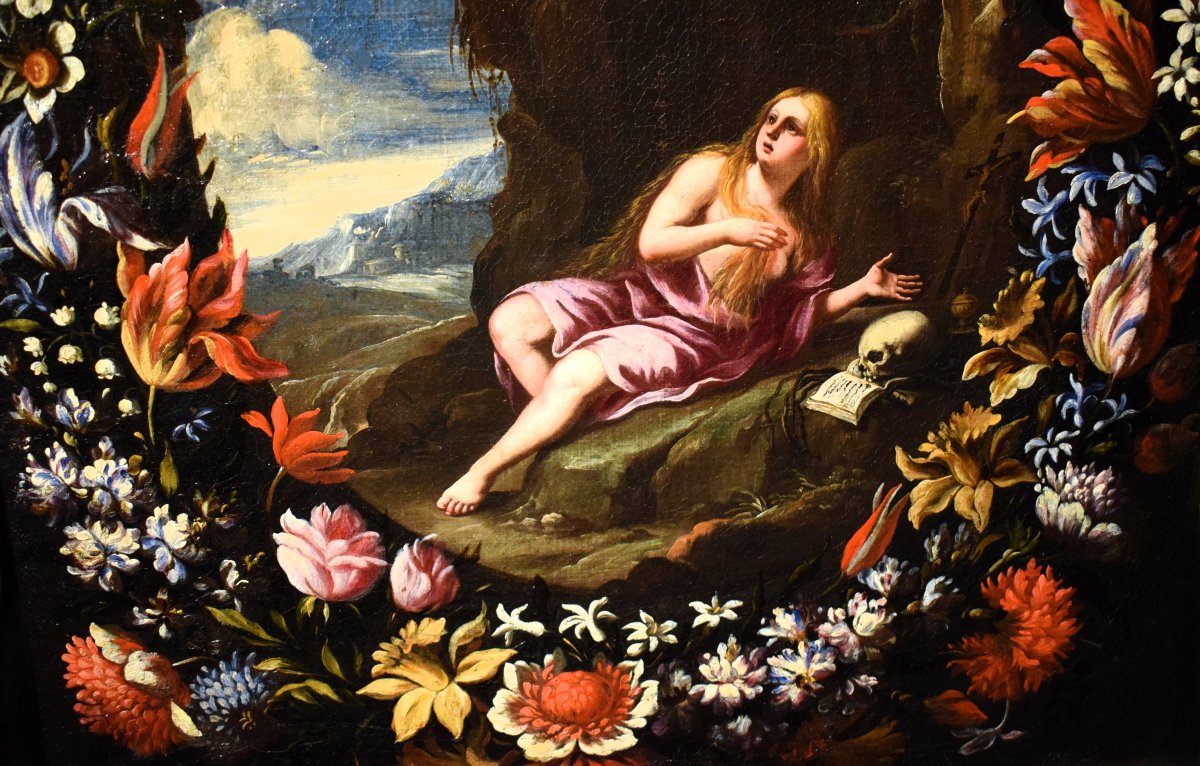 Maria Maddalena in una Ghirlanda di fiori - Mario Nuzzi (1603-1673)-photo-2