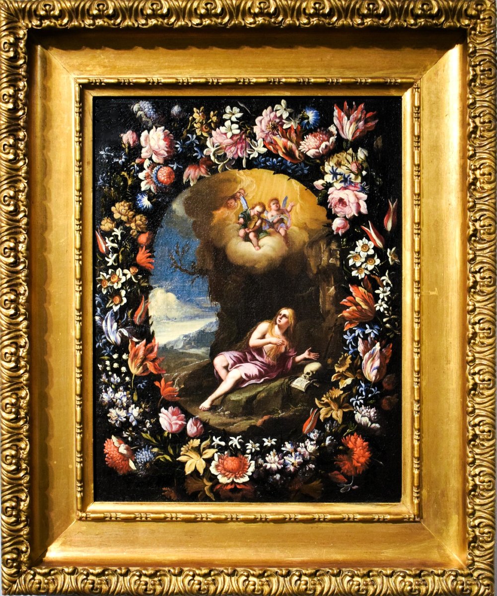 Maria Maddalena in una Ghirlanda di fiori - Mario Nuzzi (1603-1673)