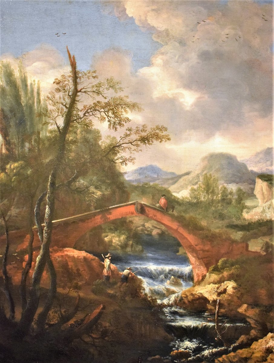 Bartolomeo Pedon (Venezia, 1665 - 1732)    Grand Paysage Vénitien-photo-2