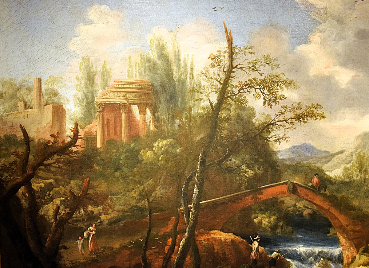 Bartolomeo Pedon (Venezia, 1665 - 1732)    Grand Paysage Vénitien-photo-4