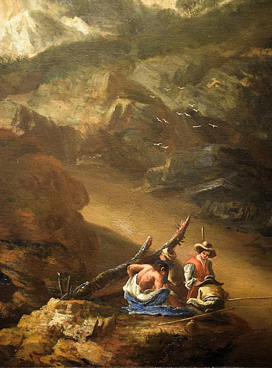 Bartolomeo Pedon (Venezia, 1665 - 1732)    Grand Paysage Vénitien-photo-3