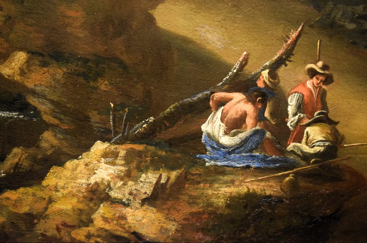 Bartolomeo Pedon (Venezia, 1665 - 1732)    Grand Paysage Vénitien-photo-5