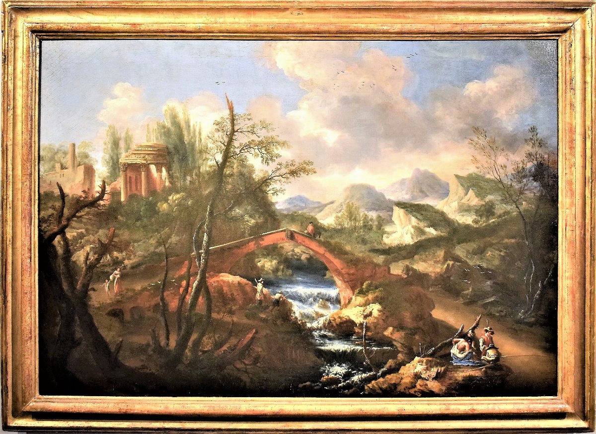 Bartolomeo Pedon (Venezia, 1665 - 1732)    Grand Paysage Vénitien