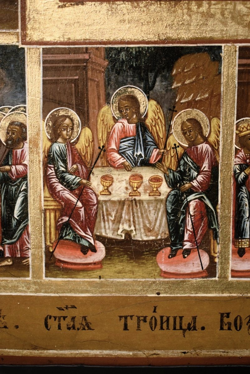 Grande  icona russa - Le 12 Grandi Feste -Scuola di Palekh-photo-4