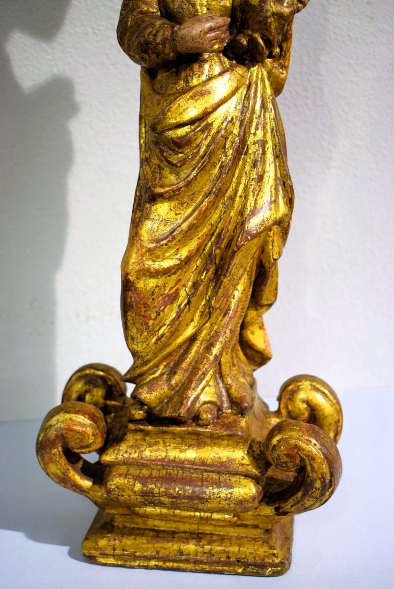 "Madonna col Bambino"  Scultura lignea scolpita e dorata ﻿- Francia, fine del XVII secolo-photo-1