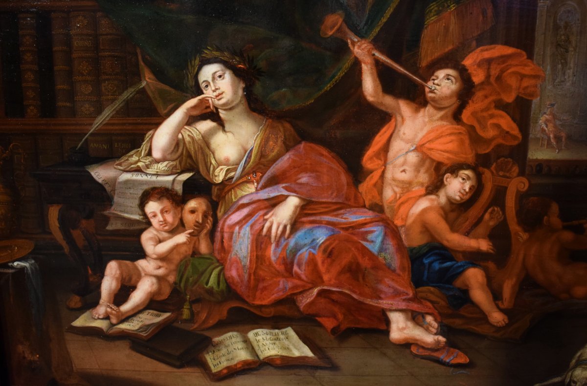 Allegoria del teatro - Charles-André Van Loo (Nizza 1705 - Parigi 1765)-photo-3