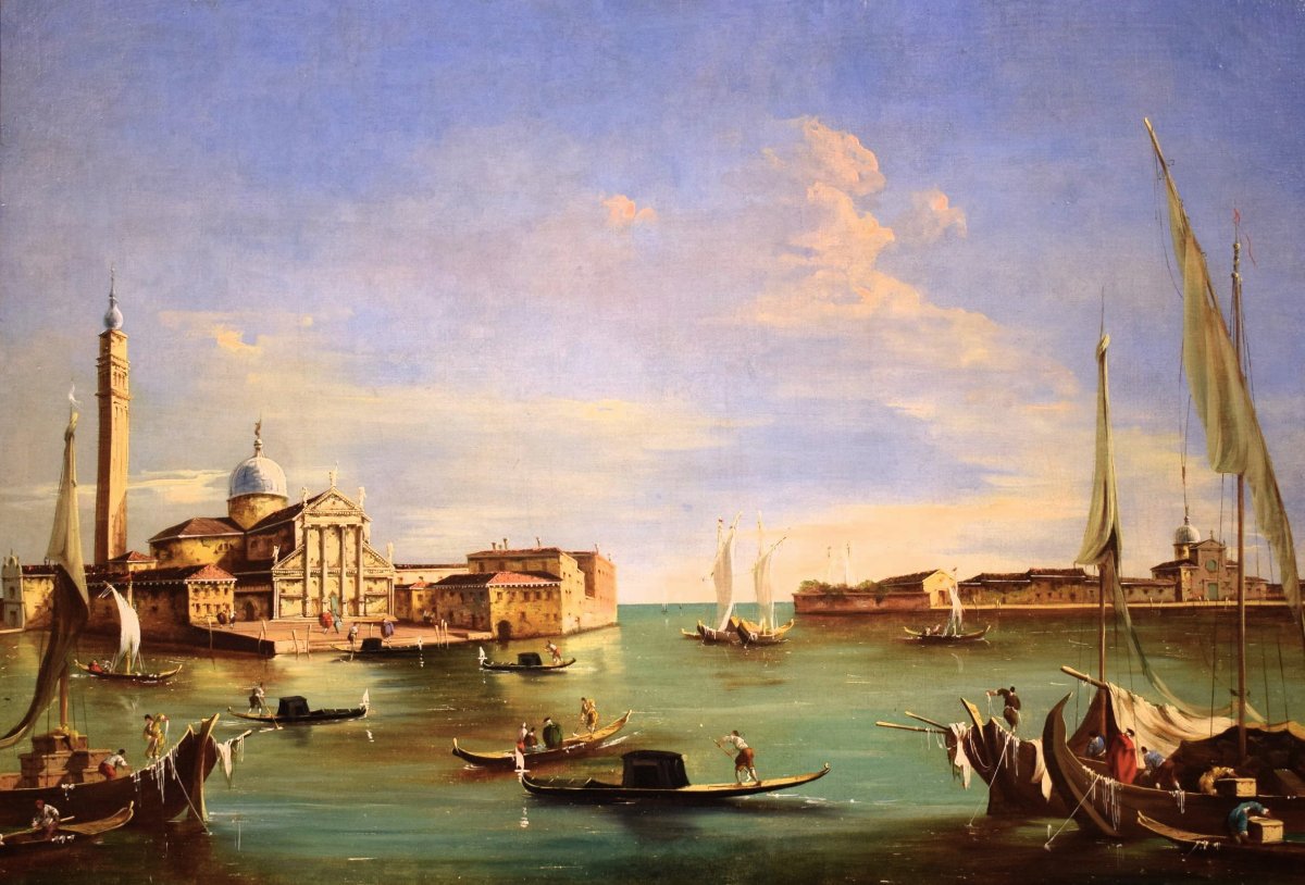 Venezia, l'isola di San Giorgio - Seguace di Francesco Guardi  - metà del XIX° secolo-photo-2
