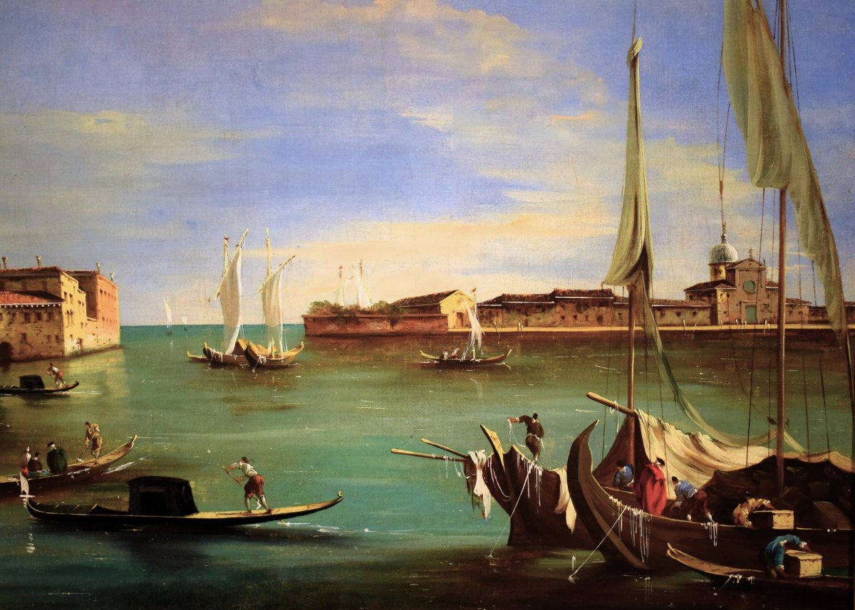 Venezia, l'isola di San Giorgio - Seguace di Francesco Guardi  - metà del XIX° secolo-photo-4
