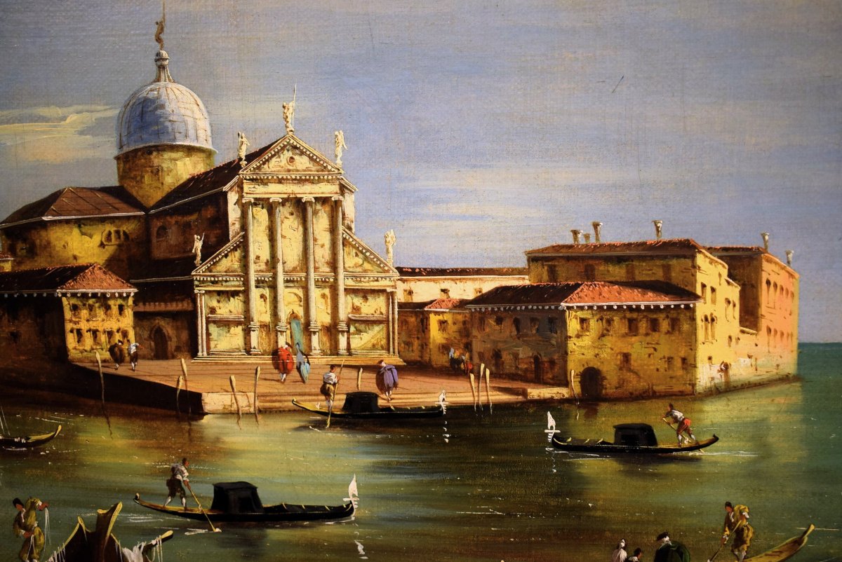 Venezia, l'isola di San Giorgio - Seguace di Francesco Guardi  - metà del XIX° secolo-photo-2