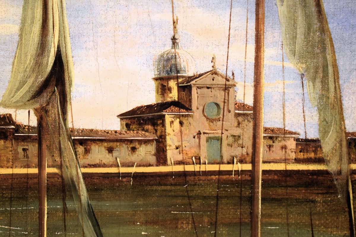 Venezia, l'isola di San Giorgio - Seguace di Francesco Guardi  - metà del XIX° secolo-photo-5