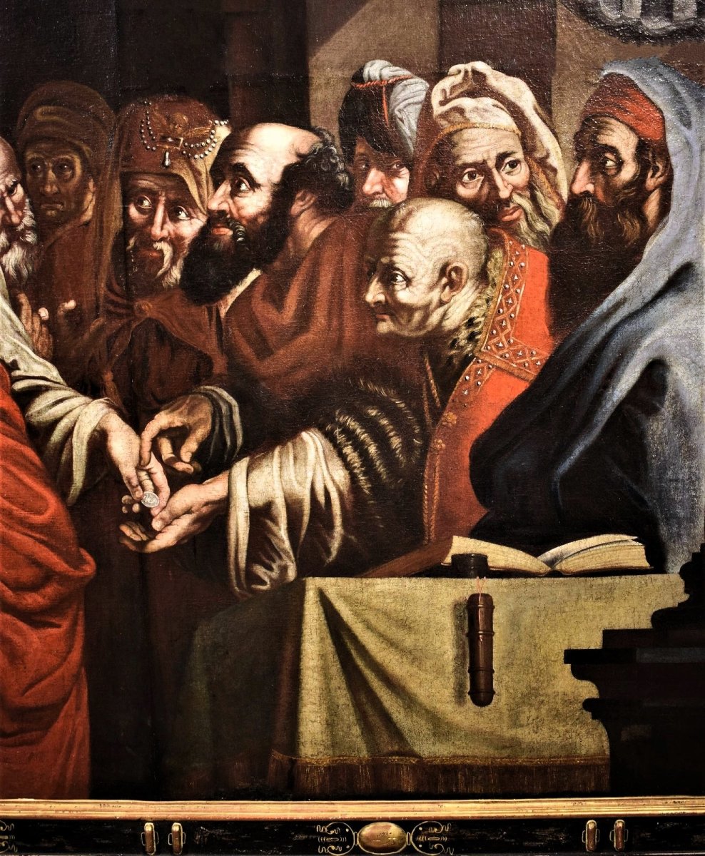 Il tributo della moneta -  Maestro Fiammingo Cerchia di P.P. Rubens (1577-1640)-photo-4
