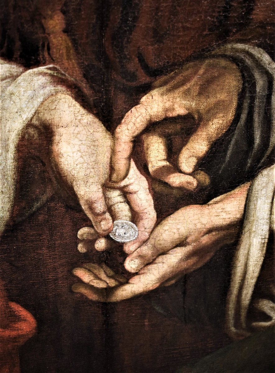 Il tributo della moneta -  Maestro Fiammingo Cerchia di P.P. Rubens (1577-1640)-photo-5