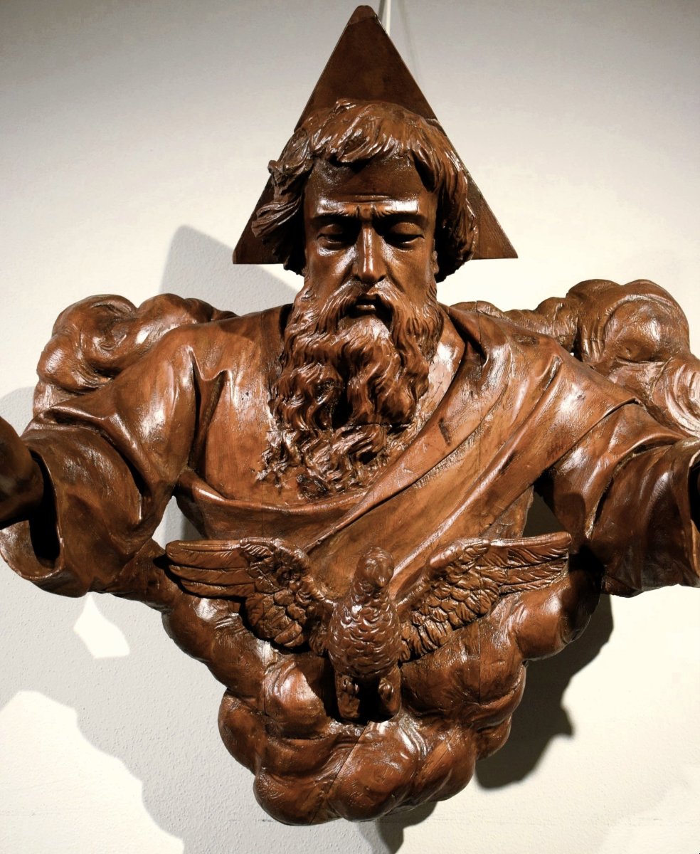 Dio Padre e la Colomba dello Spirito Santo -  Arte Barocca Italiana  - Roma, XVII secolo-photo-2