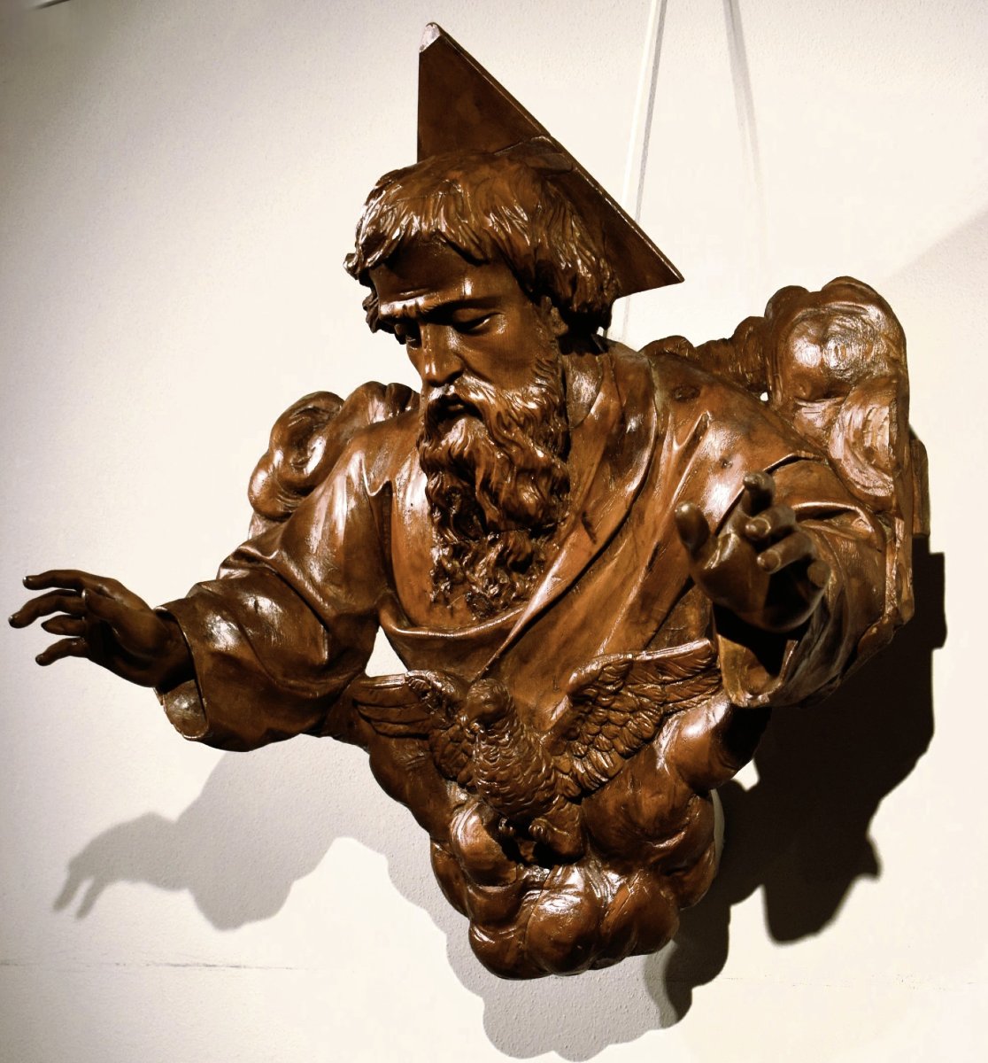 Dio Padre e la Colomba dello Spirito Santo -  Arte Barocca Italiana  - Roma, XVII secolo-photo-3