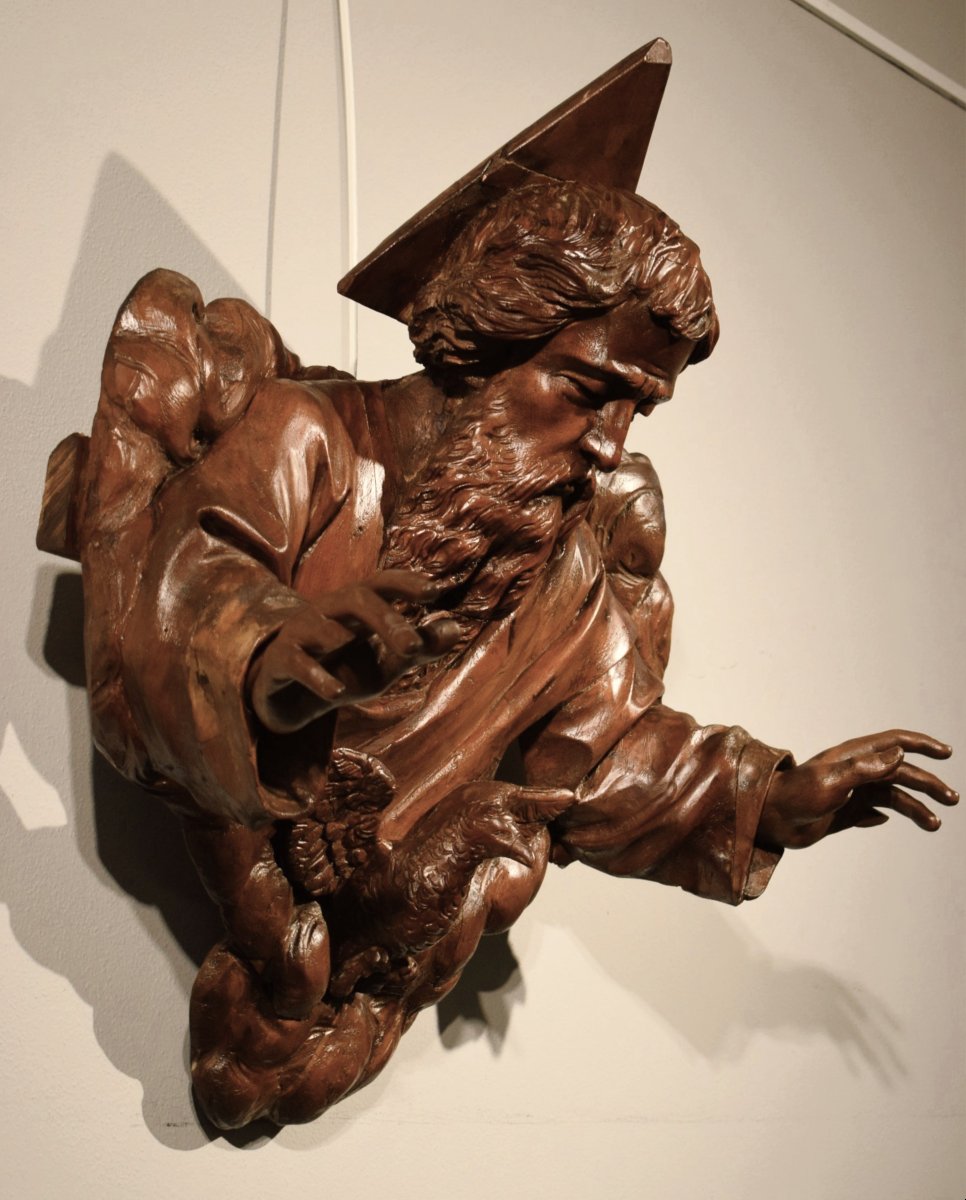 Dio Padre e la Colomba dello Spirito Santo -  Arte Barocca Italiana  - Roma, XVII secolo-photo-4