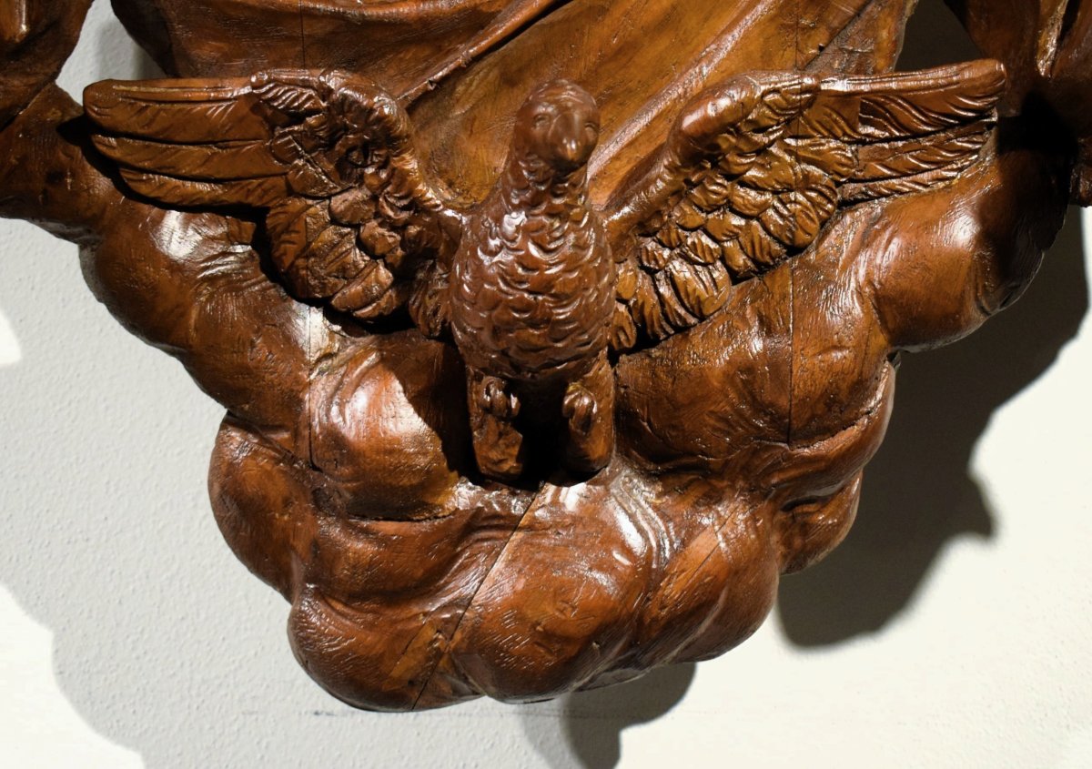 Dio Padre e la Colomba dello Spirito Santo -  Arte Barocca Italiana  - Roma, XVII secolo-photo-4
