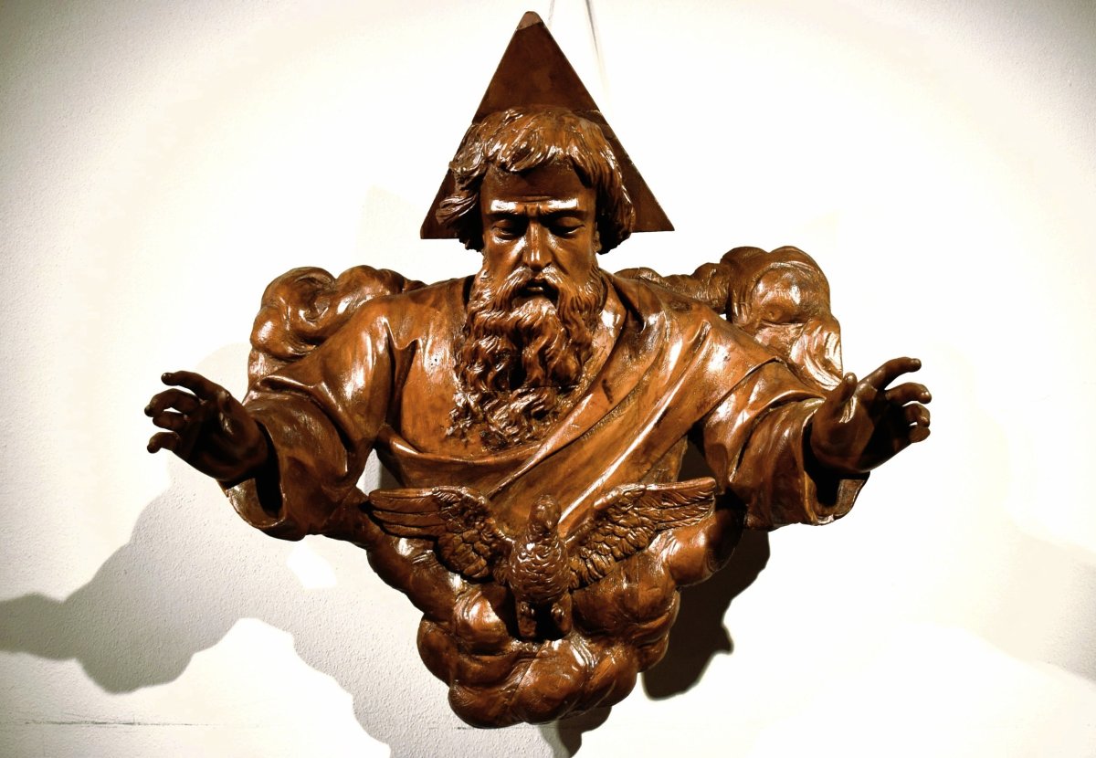 Dio Padre e la Colomba dello Spirito Santo -  Arte Barocca Italiana  - Roma, XVII secolo-photo-7