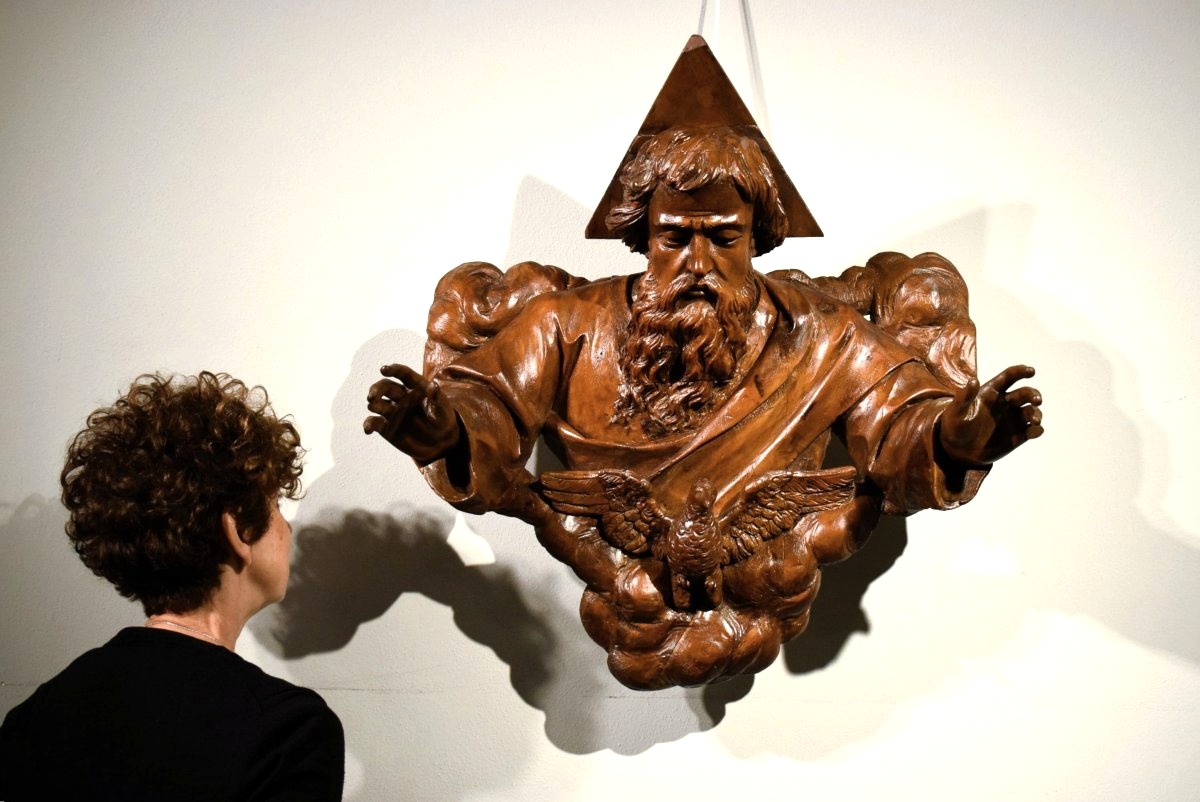 Dio Padre e la Colomba dello Spirito Santo -  Arte Barocca Italiana  - Roma, XVII secolo-photo-8