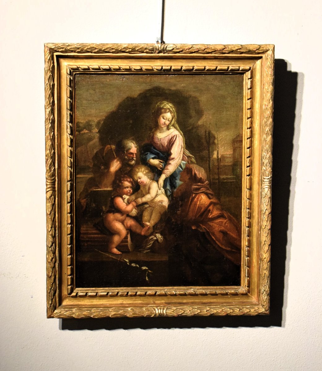 Sacra Famiglia con S. Giovannino e S. Elisabetta - Scuola Emiliana  - Prima metà del'700-photo-7