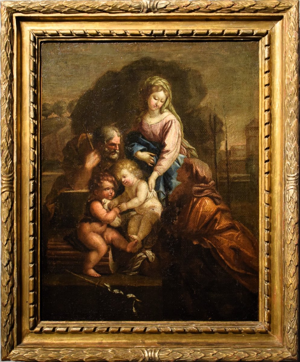 Sacra Famiglia con S. Giovannino e S. Elisabetta - Scuola Emiliana  - Prima metà del'700