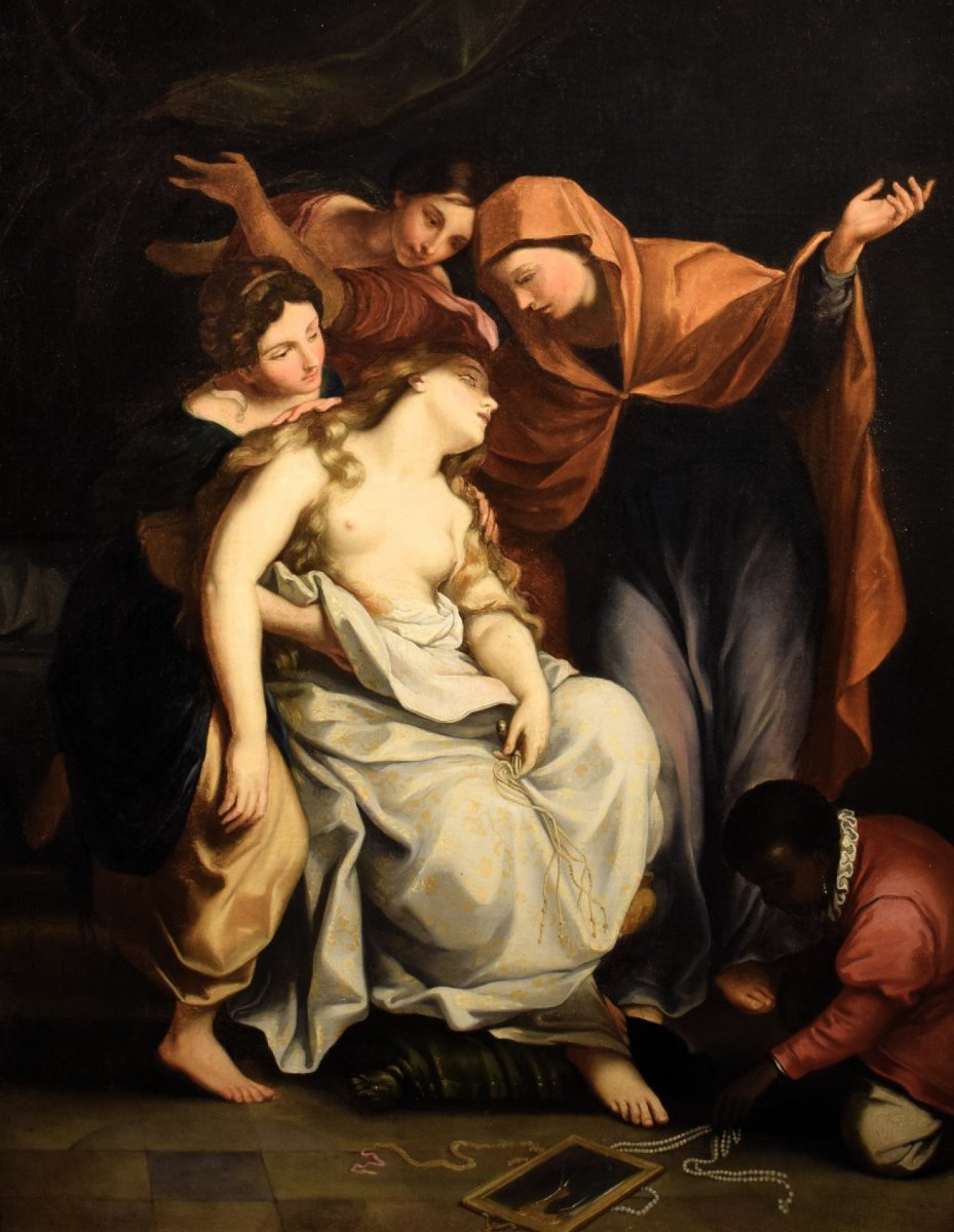 La Maddalena in estasi  - Artista del XIX secolo - Firmato in basso a sx-photo-2