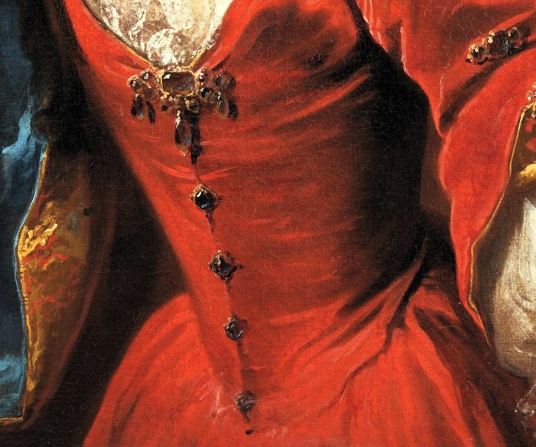  Ritratto di gentildonna in abito rosso - Johann Rudolf Huber (Basilea, 1668 - 1748) -photo-2