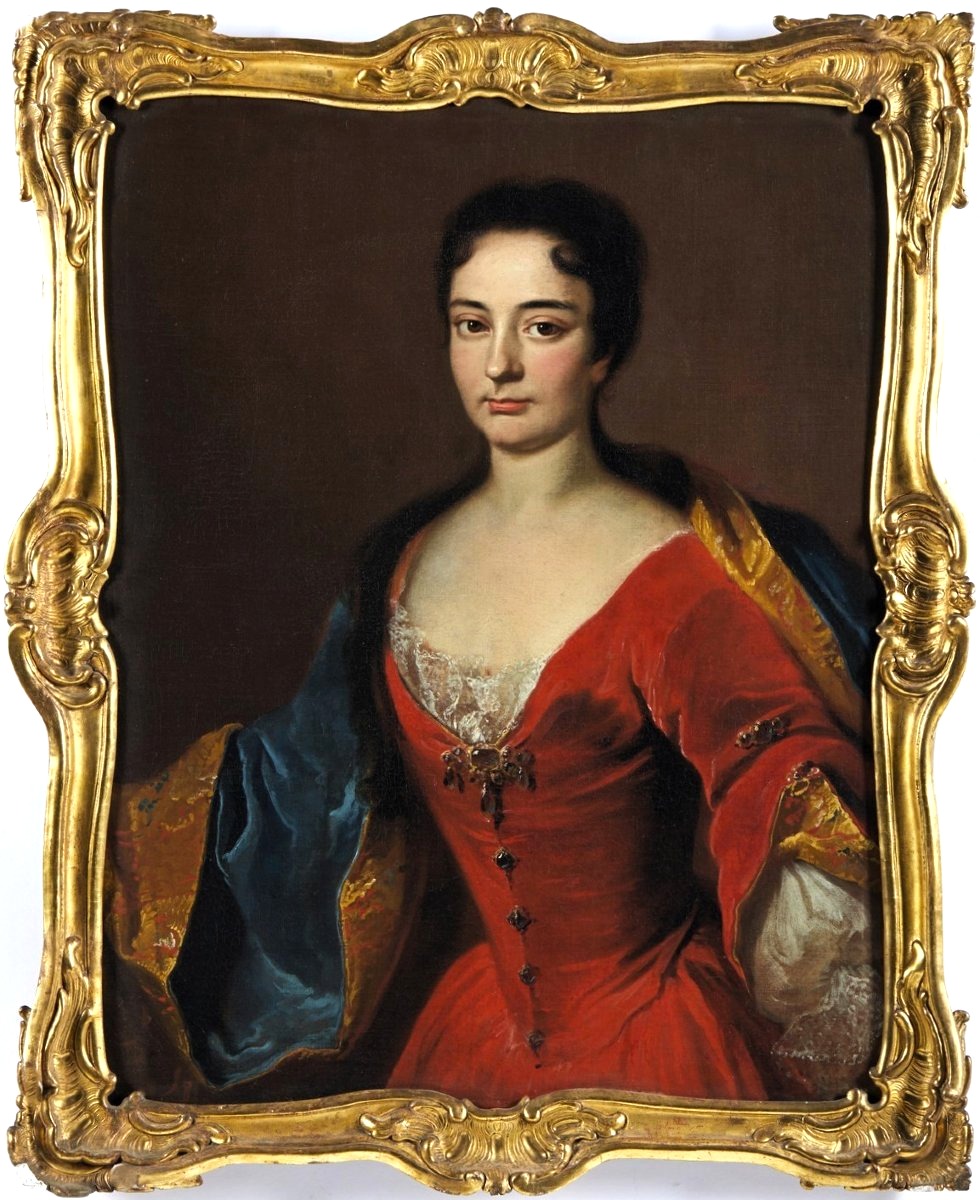  Ritratto di gentildonna in abito rosso - Johann Rudolf Huber (Basilea, 1668 - 1748) 