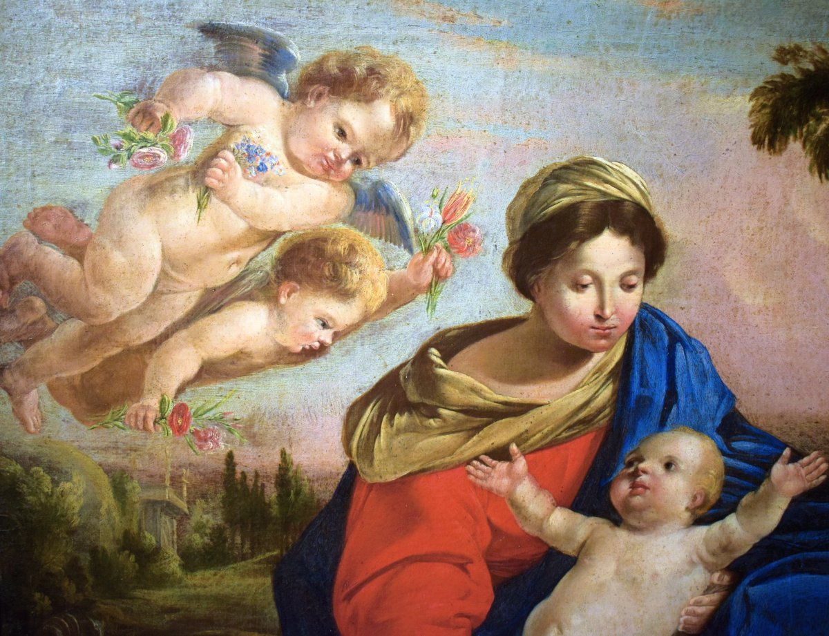 Sacra Famiglia, riposo durante la fuga in Egitto - Simone Cantarini (Pesaro 1612 – Verona 1648)-photo-4