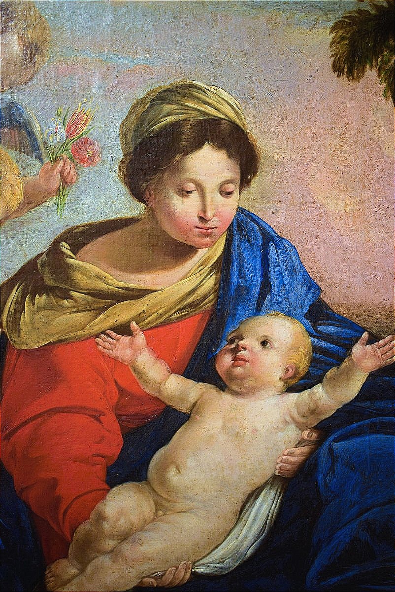 Sacra Famiglia, riposo durante la fuga in Egitto - Simone Cantarini (Pesaro 1612 – Verona 1648)-photo-1
