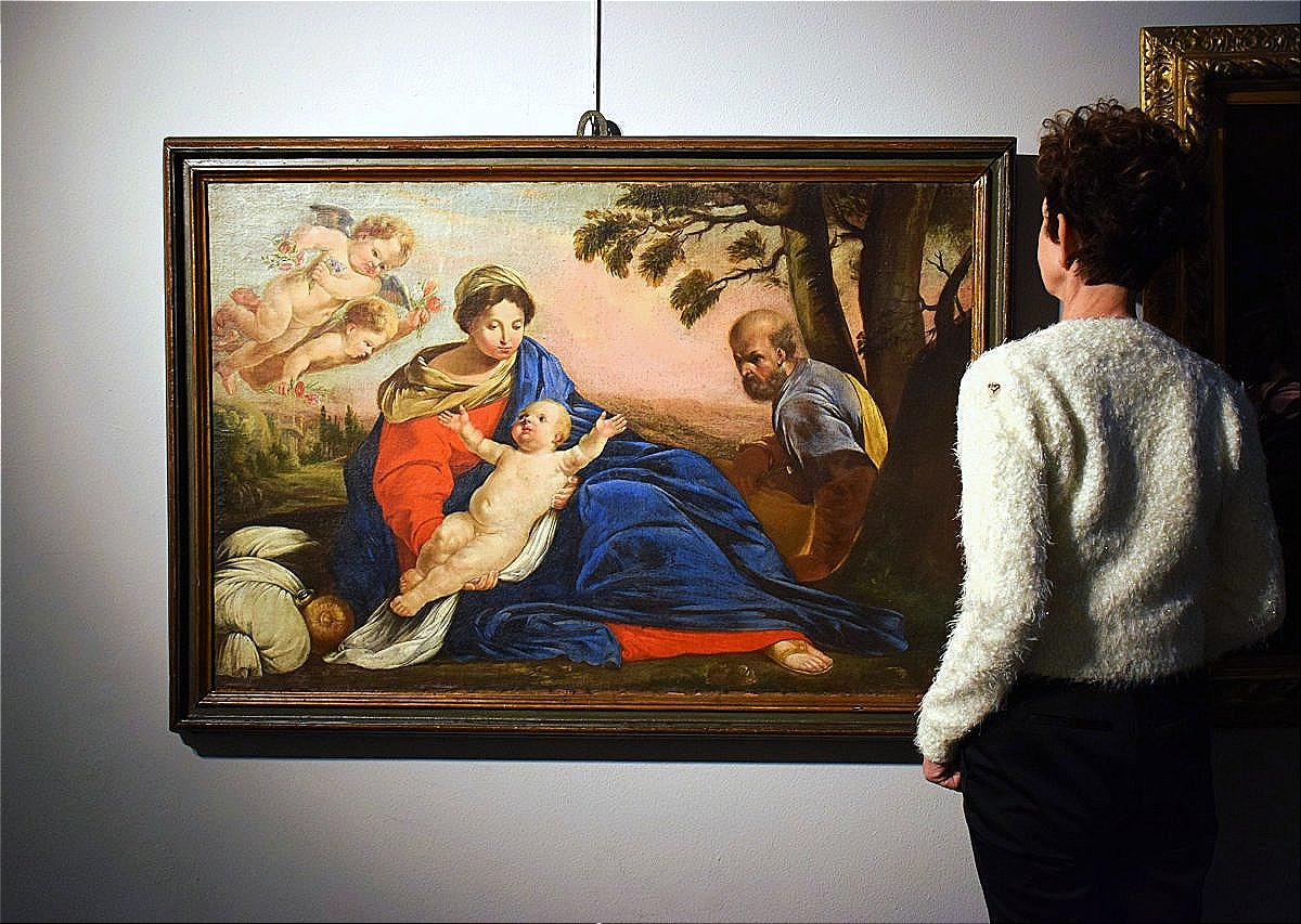 Sacra Famiglia, riposo durante la fuga in Egitto - Simone Cantarini (Pesaro 1612 – Verona 1648)-photo-6