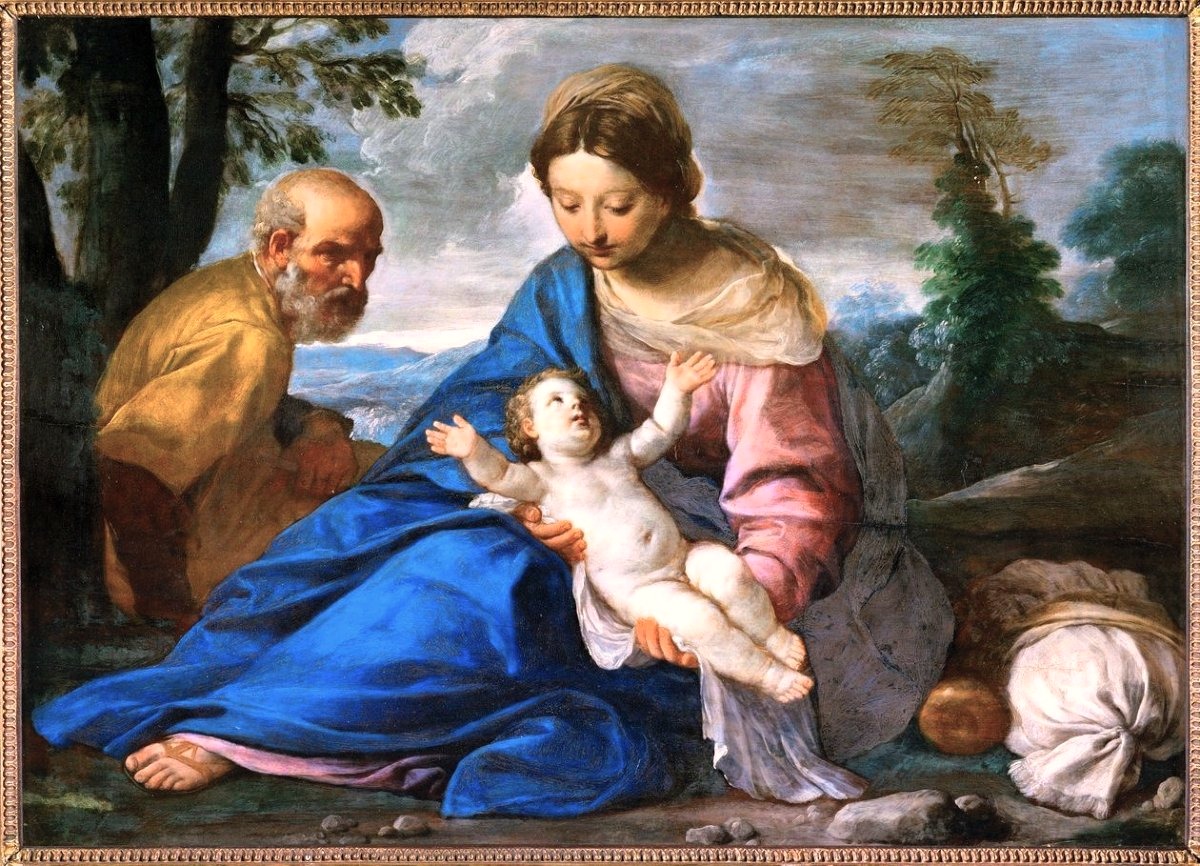 Sacra Famiglia, riposo durante la fuga in Egitto - Simone Cantarini (Pesaro 1612 – Verona 1648)-photo-7
