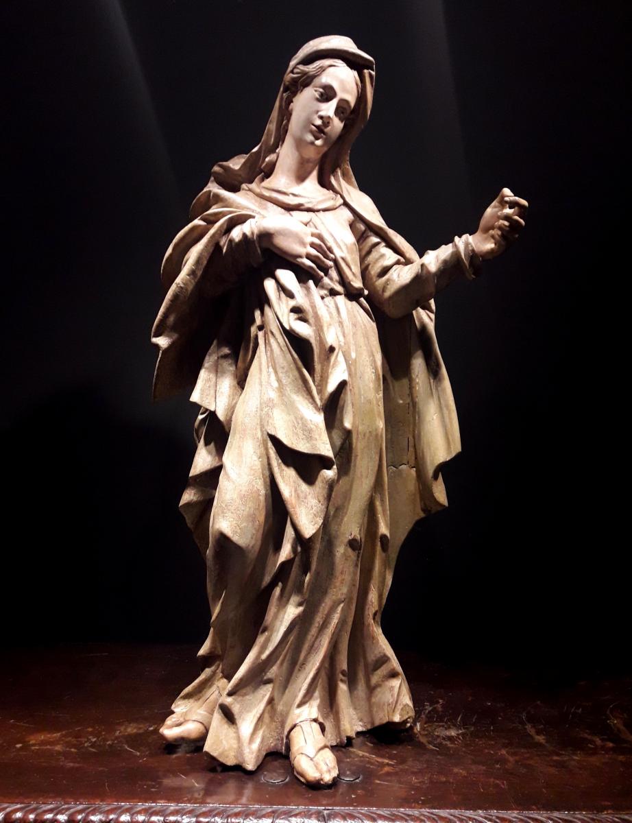 Madonna -  sculpture en bois extraordinaire de la Renaissance Italienne