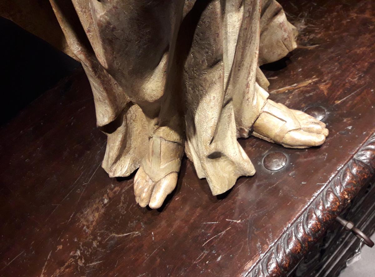 Madonna -  sculpture en bois extraordinaire de la Renaissance Italienne-photo-1