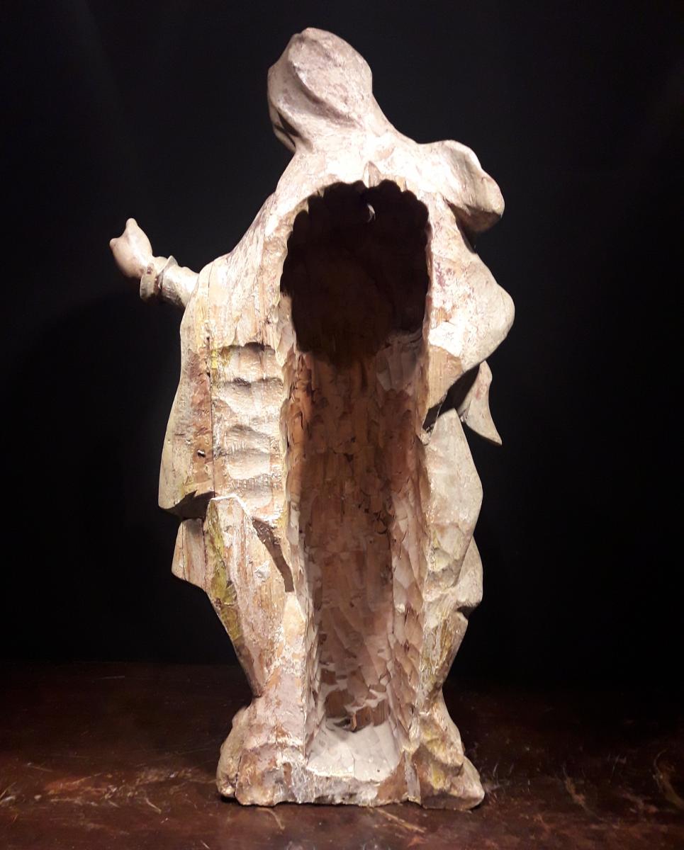 Madonna -  sculpture en bois extraordinaire de la Renaissance Italienne-photo-3