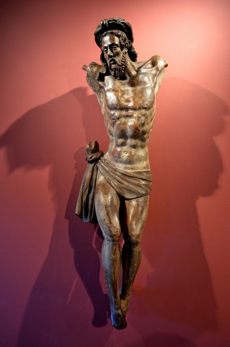 Christ Crucifié XVIe Siècle En Bois-photo-2