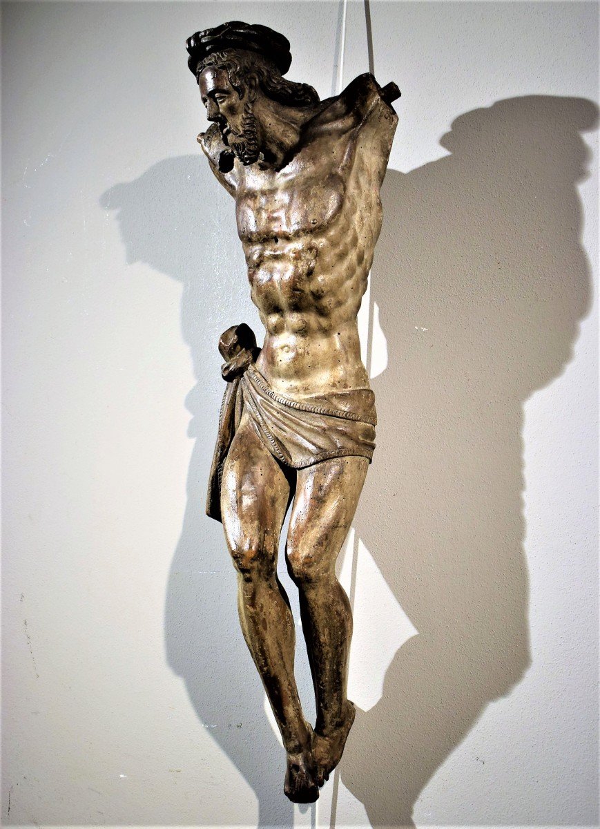 Christ Crucifié XVIe Siècle En Bois-photo-2