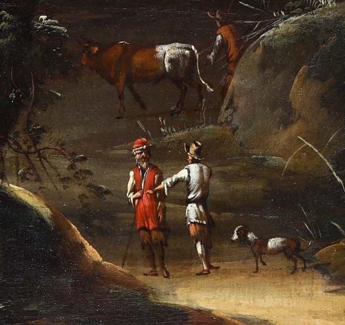 Paysage Fantastique Au Choucher Du Soleil Antonio Stom (Venise1688-1734)-photo-6