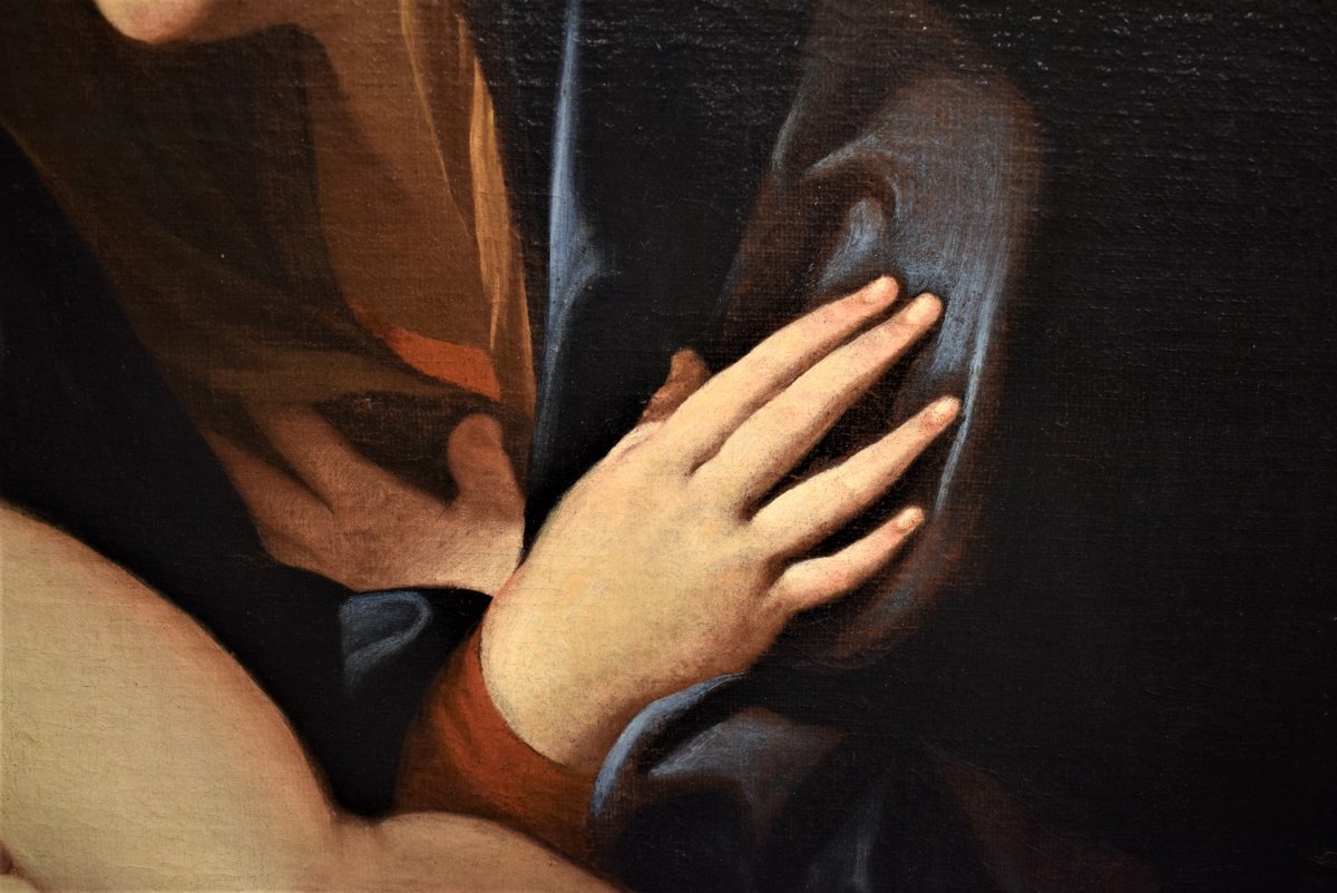 Vierge  En Adoration De l'Enfant Endormi  Atelier Guido Reni-photo-1