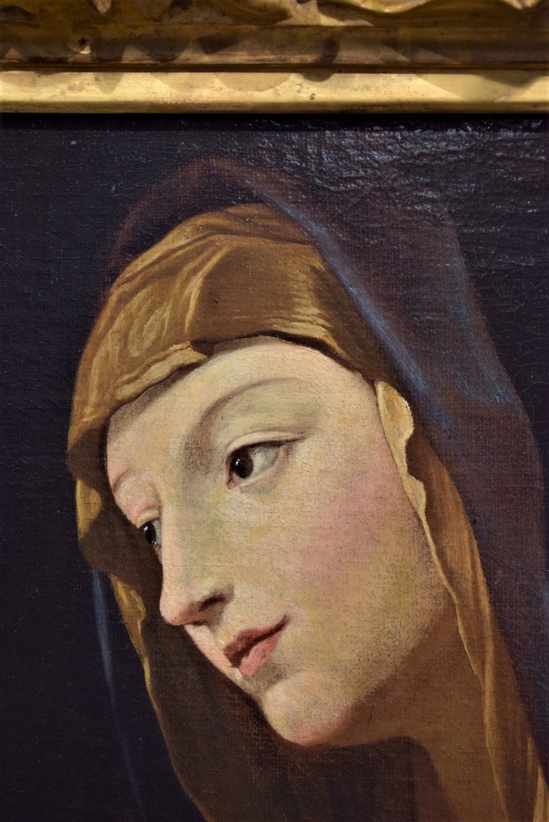 Vierge  En Adoration De l'Enfant Endormi  Atelier Guido Reni-photo-3