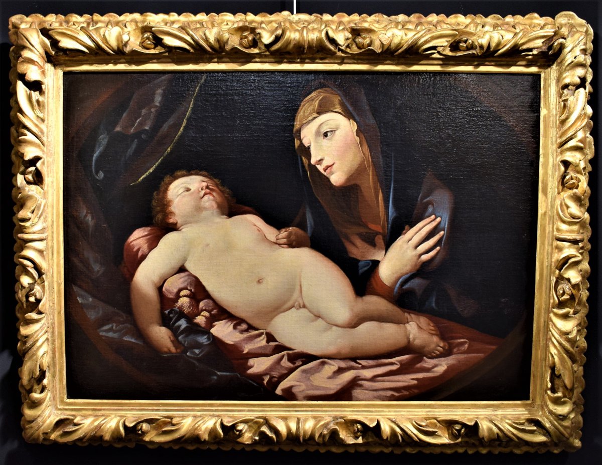 Vierge  En Adoration De l'Enfant Endormi  Atelier Guido Reni