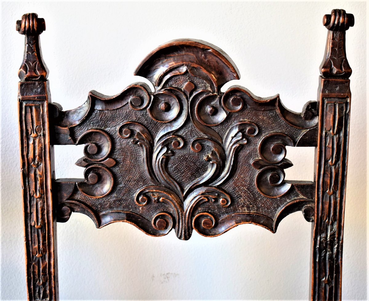 Paire De Chaises - Renaissance Italienne  Début De XVIIème-photo-3